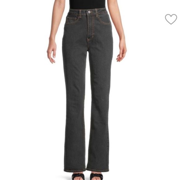 NWT WeWoreWhat Long Tall High Rise Flared Jeans Women Size 25 Grey 70s Retro - Picture 1 of 11